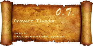 Orovecz Tivadar névjegykártya
